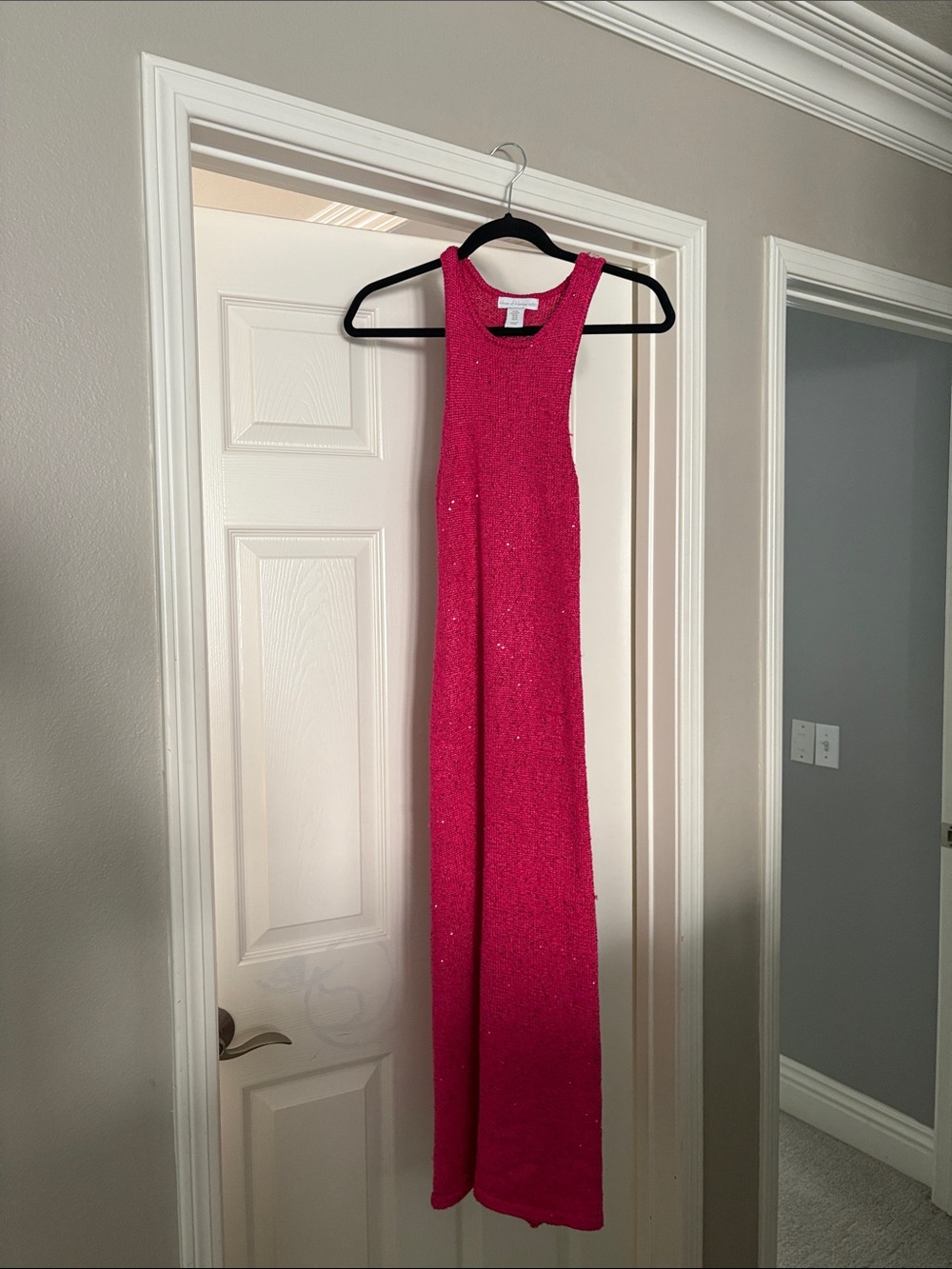 Fuchsia Sequin Maxi Dress